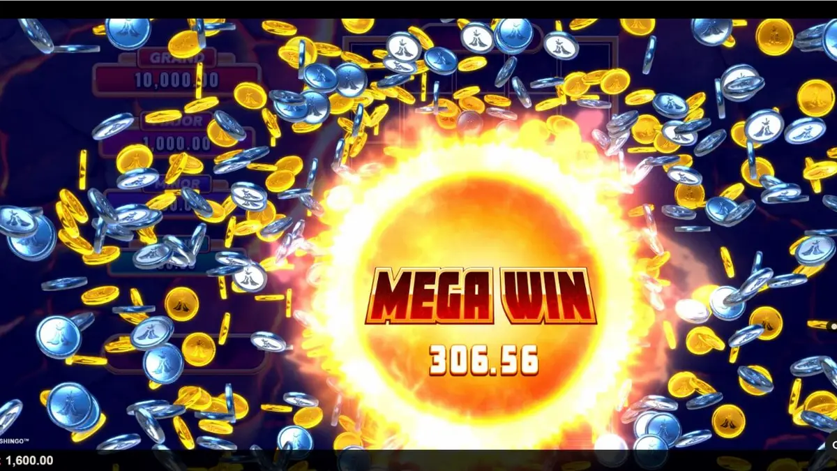 Tampilan visual slot Eruption Blaze Cashingo dengan tema gunung berapi yang membara